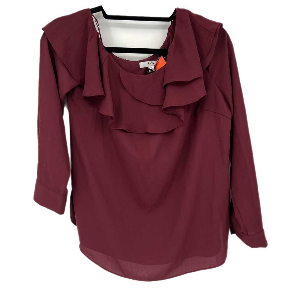 Purple Blouse Q&A Burgundy Blouse Long Sleeve Round Neck | Womens S
